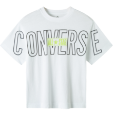Converse 匡威儿童装男童短袖t恤套头打底衫夏季新款女童大童针织圆领T纯色小学生运动上衣潮 纯白色 130/64