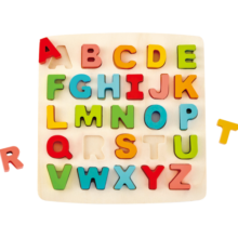 Hape(德国)儿童大写字母立体拼图玩具幼儿园教具男女孩生日礼物 E1551