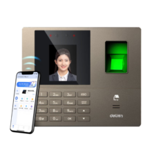 得力智能云考勤机 打卡机人脸+指纹 wifi联网 远程在线管理 实时查看考勤 异地多店管理考勤机33800CS