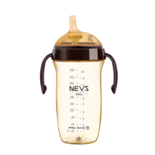NEVS学饮杯婴幼儿吸管奶瓶把手PPSU鸭嘴杯儿童水杯 宝宝重力球吸管杯 偏心吸管杯 300ml