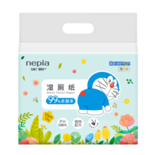 妮飘（Nepia）哆啦A梦湿厕纸小包装不含酒精儿童适用便携卫生纸湿纸巾10抽*12包 10抽*12包