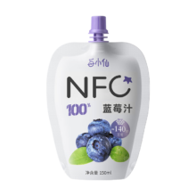 莓小仙100%NFC蓝莓汁饮料150ml*1袋非浓缩还原纯花青素果汁0添加防腐剂