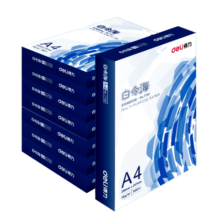 得力（deli）白令海A4打印纸 70g500张*8包一箱 双面高性价比复印纸 整箱4000张【经济热销】