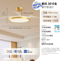 欧普照明 隐形风扇客厅餐厅吊灯卧室简约现代电扇风扇灯秦风FS