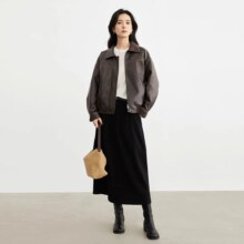 对白 短款夹棉夹克上衣女式外套