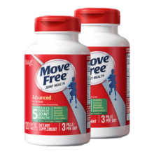 MoveFree【保税发货】益节绿瓶氨糖软骨素维骨力MSM盐酸氨基 绿瓶120粒*2瓶装（80天量）（缓解关节痛）