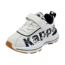 Kappa Kids卡帕童鞋男童运动鞋春季新款儿童鞋时尚潮流女童休闲跑步鞋 米/黑 26 内长约167mm