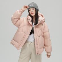 雪中飞 冬女士短款连帽羽绒服显瘦宽松时尚韩版加厚保暖