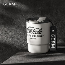 格沵 germ 可口可乐联名水杯咖啡杯大容量双饮车载杯子竹简款保温杯 水墨白360ML