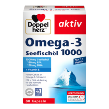 双心（Doppel herz）TG型无腥味深海鱼油软胶囊omega-3含DHA+EPA中老年呵心脑血管80粒