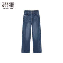 20点：Teenie Weenie 小熊 牛仔裤女冬季刺绣直筒裤 颜色任选