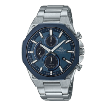卡西欧（CASIO）EDIFICE系列轻薄八边形太阳能防水蓝宝石镜面钢带商务圣诞礼物 EFS-S570DB-2A