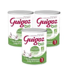 guigoz 欧洲直邮Guigoz古戈氏1段Bio有机婴儿奶粉800g*3罐 (0-6个月)