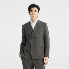 利郎 官方西服套装男双排扣条纹2024秋新款24QXF101SA