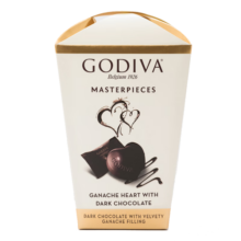 歌帝梵(GODIVA)经典大师夹心黑巧克力心形117g生日礼物新年礼物伴手礼