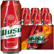 乌苏啤酒（wusu）国产大红乌苏烈性拉格啤酒整箱 包装随机 产地随机 红乌苏 500mL 12罐 整箱装