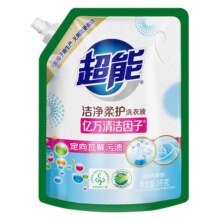 超能 洗衣液洁净柔护鲜艳亮丽1kg