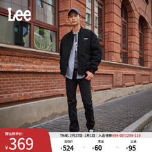 Lee 秋冬731舒适中腰大锥形五袋款黑色男牛仔长裤潮流休闲LMB10073120 黑色
