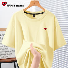 查尔斯桃心 CHARLES JANG'S HAPPY HEART 纯棉美式T恤上衣 奶黄 小桃心_K M