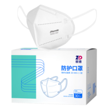 振德（ZHENDE）KN95口罩成人3D立体防护一次性防尘防防雾霾小孩非独立包装口罩 成人C型KN95非灭菌非独立白 30只