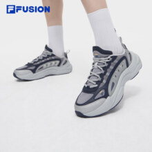 FILA FUSION斐乐潮牌男鞋SKY TRAIL DX复古潮鞋新款休闲鞋 合金灰/藏海蓝-AM 42