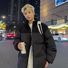 真维斯户外运动 JEANSWEST OUTDOOR 秋冬棉服外套潮牌韩版青少年连帽加厚潮流面包外套 黑色 3XL