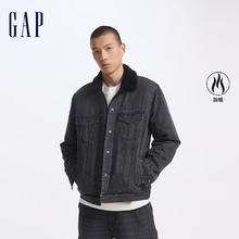 Gap 男装多口袋仿羊羔绒牛仔外套 613676
