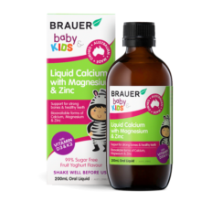 Brauer蓓澳儿儿童液体钙镁锌200ml 钙铁锌口服液儿童钙ad维生素k2婴幼儿