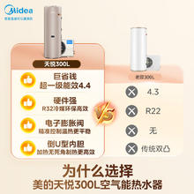 美的 空气能热水器家用热泵电辅速热洗浴热水器天悦一级能效300升