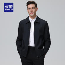 罗蒙 翻领行政夹克男士2025春秋季新款干部装宽松中老年爸爸装外套