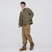 波司登 奥莱男冬羽绒服翻领纯色短款加厚工装风