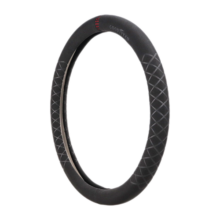 固特异（Goodyear）汽车方向盘套翻毛皮手感防滑超薄把套透气吸汗四季通用 D形-藤纹红标