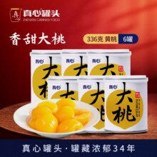 真心 大桃黄桃水果罐头336g*6罐装