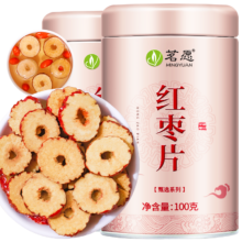 茗愿 红枣片 精选新疆无核大枣圈特大级免洗即食泡水喝养生花草茶100g