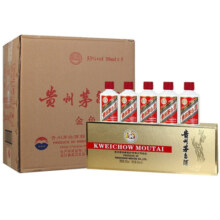 茅台（MOUTAI）飞天 金色条盒装 酱香型白酒 53度50ml*5/盒*12 整箱装