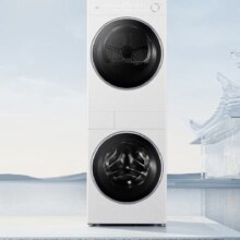 38节、预售、PLUS会员：Midea 美的 洗烘套装 10KG 变频【清风明月2.0洗烘塔】MGH20A-W+AIR海盐白