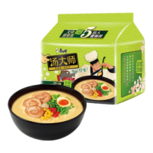 plus会员（换购）：康师傅 汤大师 日式叉烧豚骨面五连包110g*5 泡面袋装速食 早餐