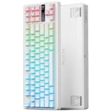 PLUS：迈从 G87 87键 三模机械键盘 白等高线 快金轴V2 RGB
