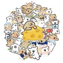 可爱卡通线条小狗贴纸 随机10张
