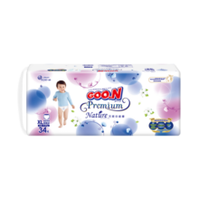 大王（GOO.N）【新老装随机】天使自然之恩拉拉裤尿不湿婴儿小短裤学步裤成长裤 拉拉裤 XL32片 (12-17kg)