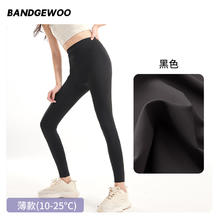 BANDGEWOO 阪织屋 鲨鱼裤冬季加绒女款收腹高腰打底裤运动提臀芭比裤瑜伽裤