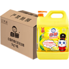 白猫 柠檬红茶洗洁精5kg*4瓶（整箱）A类食品用去油祛味红茶香洗洁精