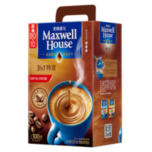 麦斯威尔（Maxwell House） 麦斯威尔咖啡100条三合一即速溶特浓咖啡粉1300g 袋装特浓100条 送星座杯或5条