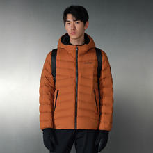 坦博尔 短款羽绒服男连帽时尚机能运动反光印花潮酷外套