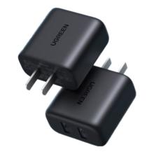 绿联3.4A充电头多口充电器 兼容5V/2A/1A双口USB插座 适用苹果华为小米安卓手机ipad快速充电插头 5V/3.4A双口快充头-黑色