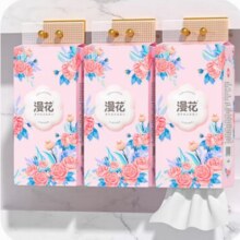 漫花 4D气垫压花纸巾 玫瑰花悬挂抽纸 1000张*3提