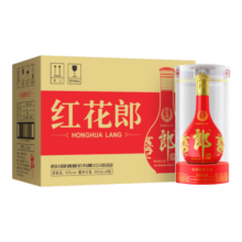 郎酒 红花郎 红15 酱香型白酒 53度 500ml*6瓶 整箱装（年份随机）