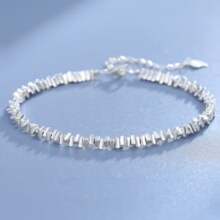 京东百亿补贴：中国黄金 China Gold 女士925银手链 岁岁平安 好运连连 刻字贺卡