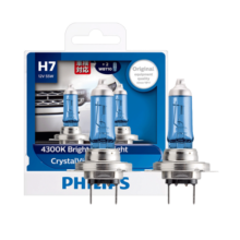 飞利浦（PHILIPS）水晶之光新银战士H7升级型汽车灯泡卤素灯2支装 色温4300K