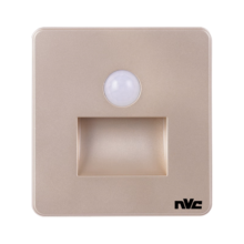 雷士（NVC） 地脚灯人体感应智能LED小夜灯地脚灯86嵌入式追光灯过道走廊灯 【人体感应款】延时关灯-金色
